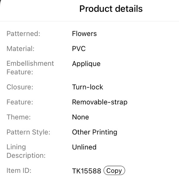 Cute Floral Transparent Mini Bag with delicate gold accents and chain - Picture 5 of 5